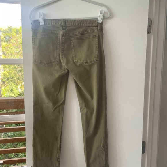 J.‎ Crew Factory Stretch Toothpick Jeans in Olive Green; Low-Rise, Ankle, 28 - Picture 2 of 9